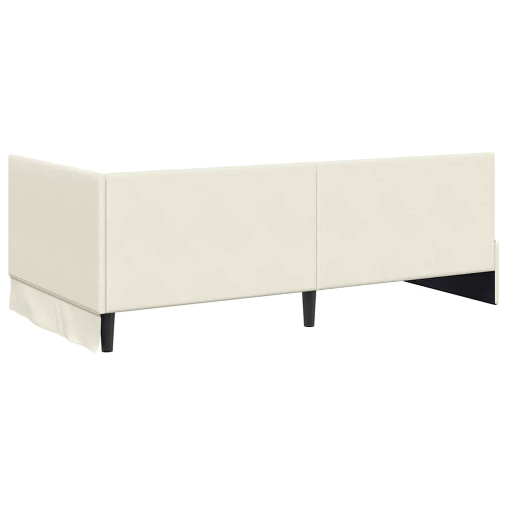 Hoekbedframe met Matras met hoofdeinde 2 pcs Crème Fluweel is nu te koop bij PeponiXL, paradijselijk wonen!