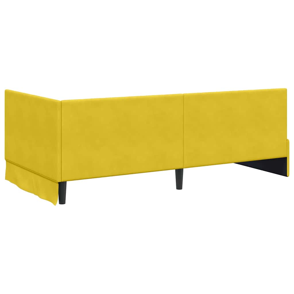 Hoekbedframe met Matras met hoofdeinde 2 pcs Geel Fluweel is nu te koop bij PeponiXL, paradijselijk wonen!