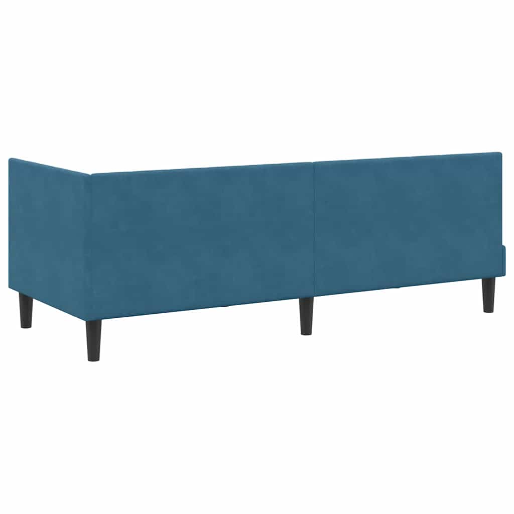 Hoekbedframe met Matras met hoofdeinde 2 pcs Blauw Fluweel is nu te koop bij PeponiXL, paradijselijk wonen!