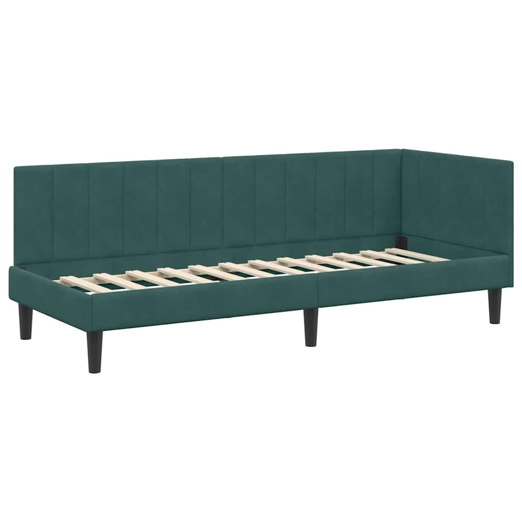 Hoekbedframe met Matras met hoofdeinde 2 pcs Groen Fluweel is nu te koop bij PeponiXL, paradijselijk wonen!