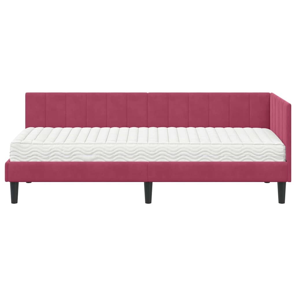Hoekbedframe met Matras met hoofdeinde 2 pcs Groen Fluweel is nu te koop bij PeponiXL, paradijselijk wonen!
