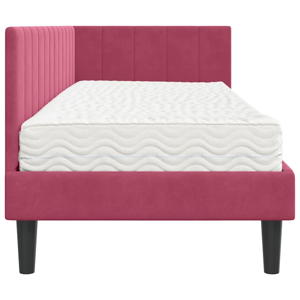 Hoekbedframe met Matras met hoofdeinde 2 pcs Groen Fluweel is nu te koop bij PeponiXL, paradijselijk wonen!