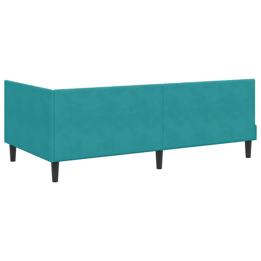 Hoekbedframe met Matras met matras 2 pcs Turquoise Fluweel is nu te koop bij PeponiXL, paradijselijk wonen!