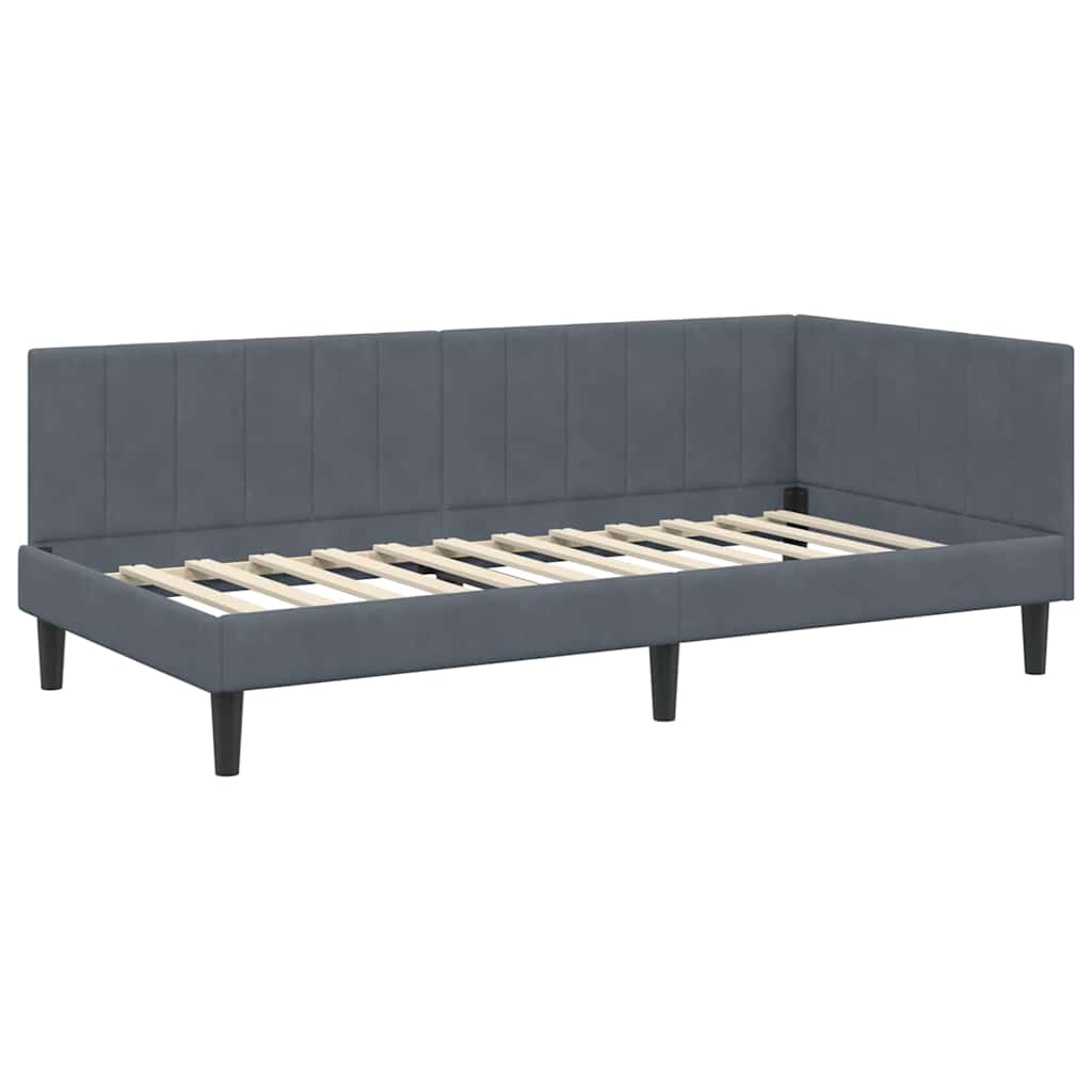 Hoekbedframe met Matras met matras 2 pcs Grijs Fluweel is nu te koop bij PeponiXL, paradijselijk wonen!