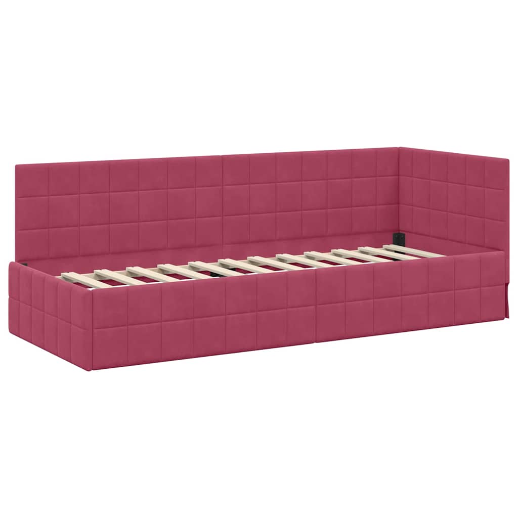 Hoekbedframe met Matras met hoofdeinde 2 pcs Groen Fluweel is nu te koop bij PeponiXL, paradijselijk wonen!