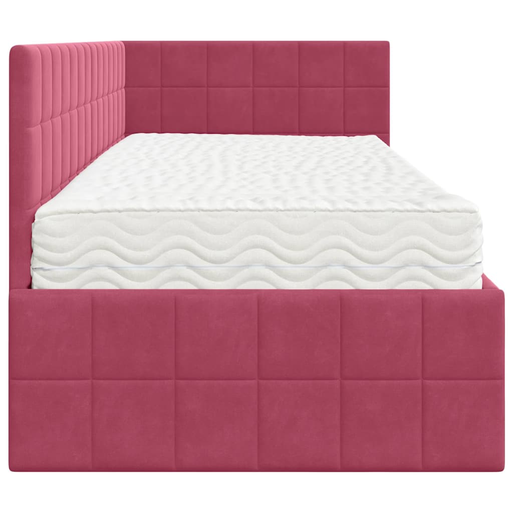 Hoekbedframe met Matras met hoofdeinde 2 pcs Groen Fluweel is nu te koop bij PeponiXL, paradijselijk wonen!