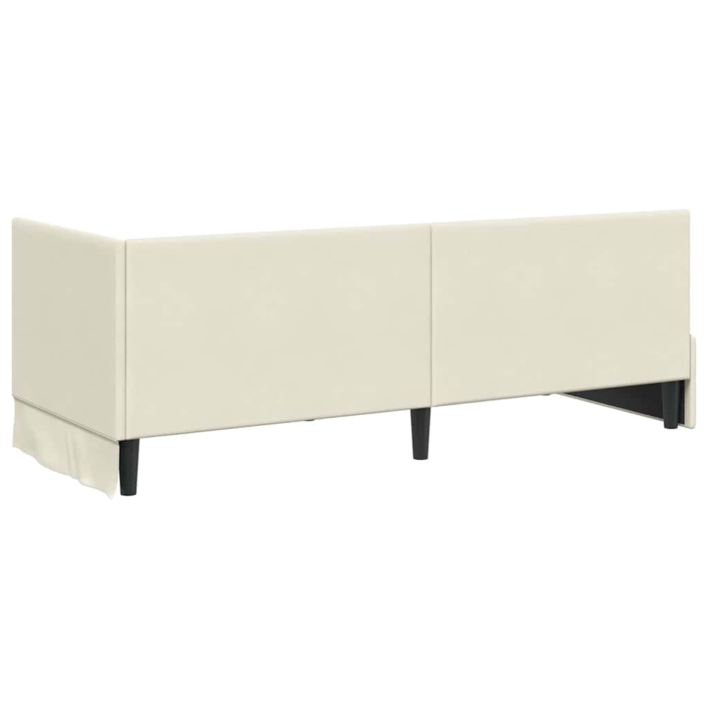 Hoekbedframe met Matras met hoofdeinde 2 pcs Crème Fluweel is nu te koop bij PeponiXL, paradijselijk wonen!