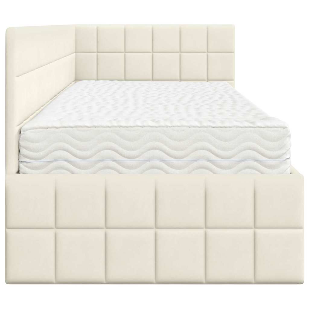 Hoekbedframe met Matras met hoofdeinde 2 pcs Crème Fluweel is nu te koop bij PeponiXL, paradijselijk wonen!
