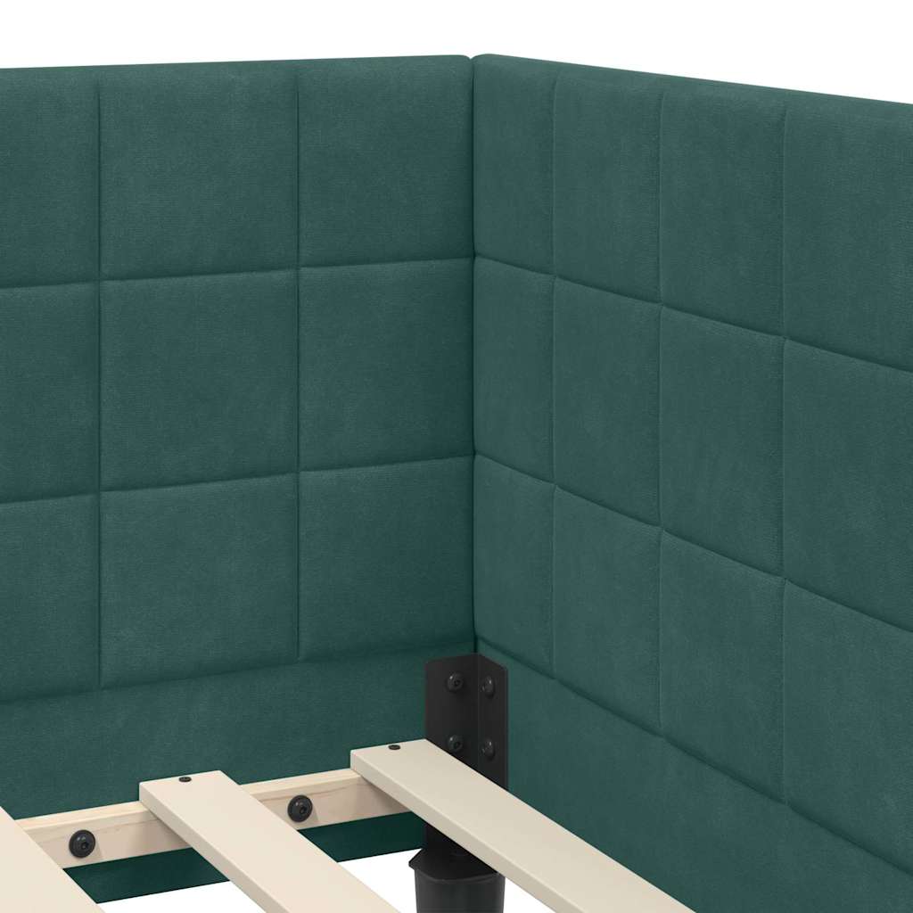 Hoekbedframe met Matras met hoofdeinde 2 pcs Groen Fluweel is nu te koop bij PeponiXL, paradijselijk wonen!