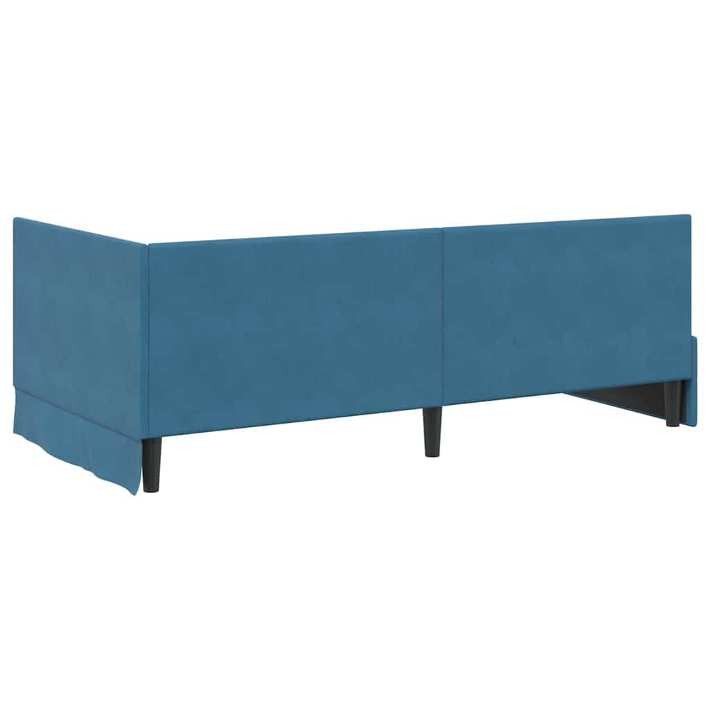Hoekbedframe met Matras met hoofdeinde 2 pcs Blauw Fluweel is nu te koop bij PeponiXL, paradijselijk wonen!