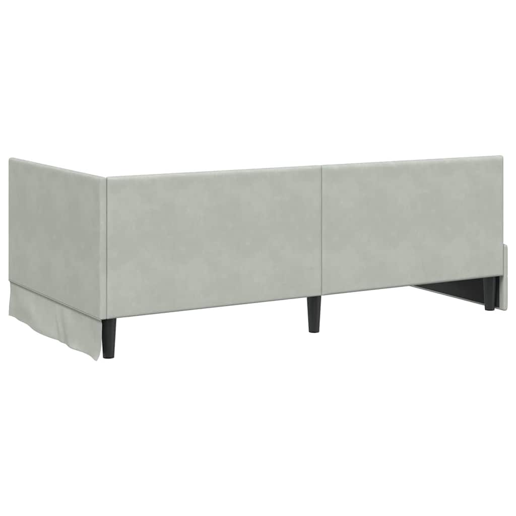 Hoekbedframe met Matras met hoofdeinde 2 pcs Lichtgrijs Fluweel is nu te koop bij PeponiXL, paradijselijk wonen!