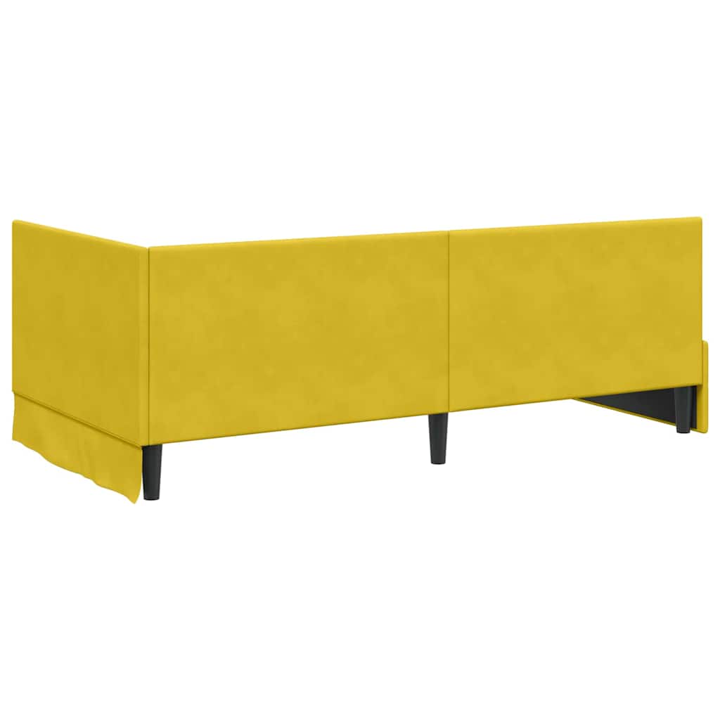 Hoekbedframe met Matras met hoofdeinde 2 pcs Geel Fluweel is nu te koop bij PeponiXL, paradijselijk wonen!