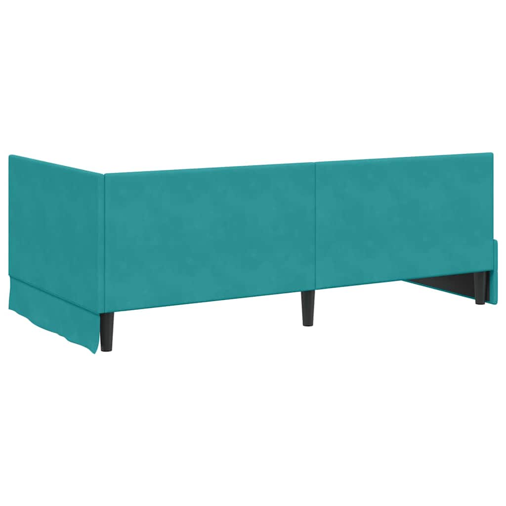 Hoekbedframe met Matras met hoofdeinde 2 pcs Turquoise Fluweel is nu te koop bij PeponiXL, paradijselijk wonen!