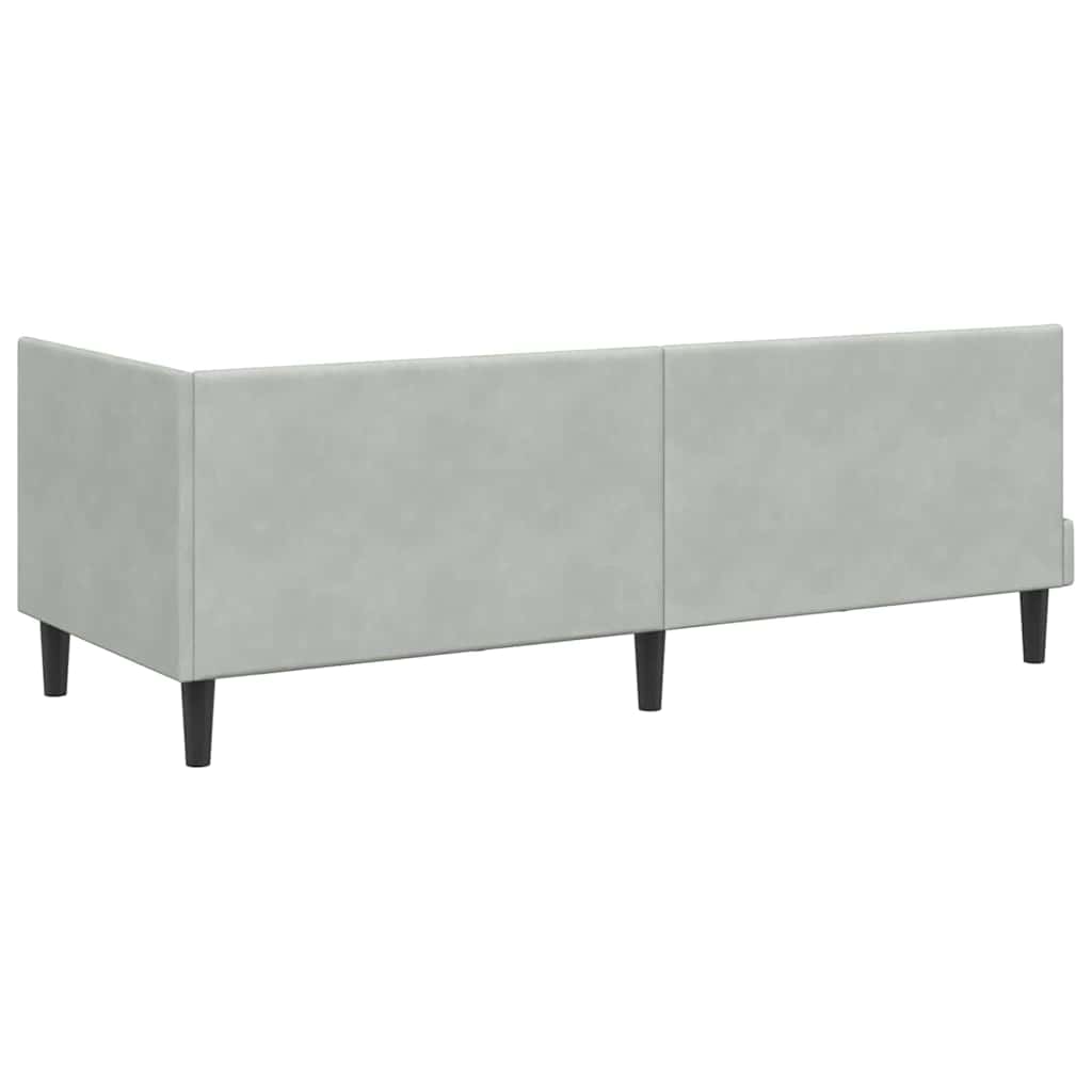 Hoekbedframe met Matras met hoofdeinde 2 pcs Lichtgrijs Fluweel is nu te koop bij PeponiXL, paradijselijk wonen!