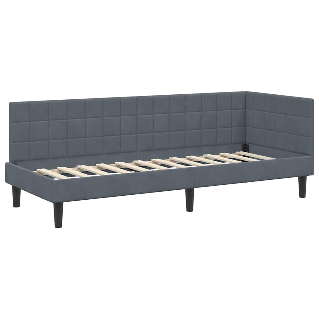 Hoekbedframe met Matras met hoofdeinde 2 pcs Grijs Fluweel is nu te koop bij PeponiXL, paradijselijk wonen!