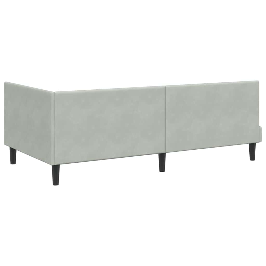 Hoekbedframe met Matras met hoofdeinde 2 pcs Lichtgrijs Fluweel is nu te koop bij PeponiXL, paradijselijk wonen!