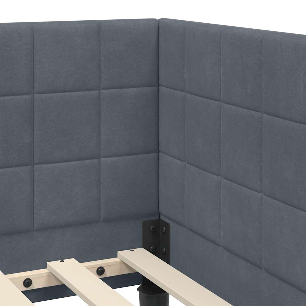 Hoekbedframe met Matras met hoofdeinde 2 pcs Grijs Fluweel is nu te koop bij PeponiXL, paradijselijk wonen!
