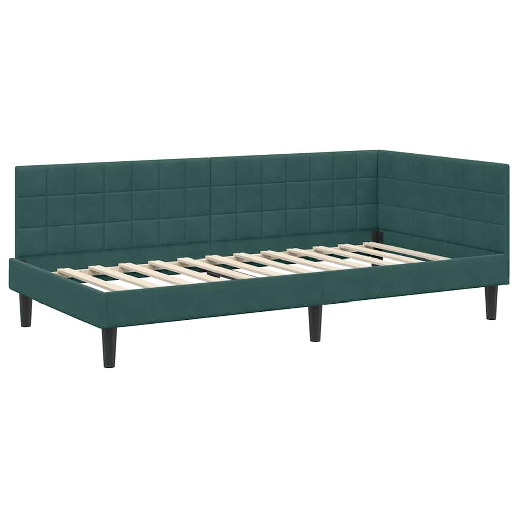 Hoekbedframe met Matras met hoofdeinde 2 pcs Groen Fluweel is nu te koop bij PeponiXL, paradijselijk wonen!