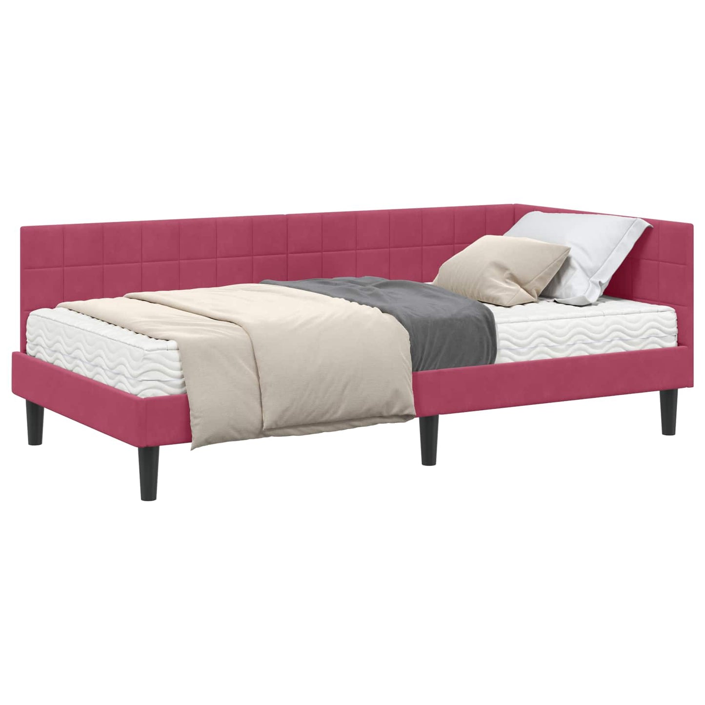Hoekbedframe met Matras met hoofdeinde 2 pcs Groen Fluweel is nu te koop bij PeponiXL, paradijselijk wonen!