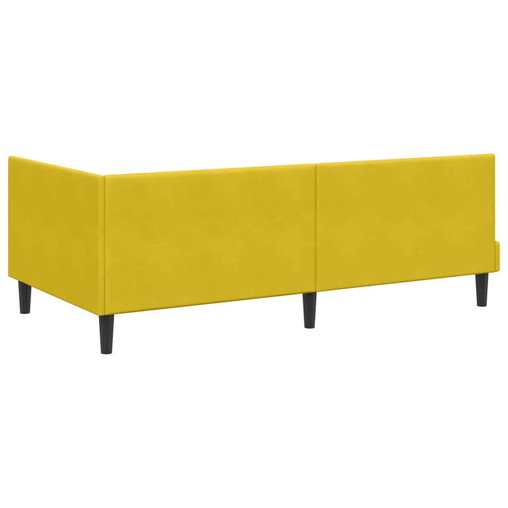 Hoekbedframe met Matras met hoofdeinde 2 pcs Geel Fluweel is nu te koop bij PeponiXL, paradijselijk wonen!