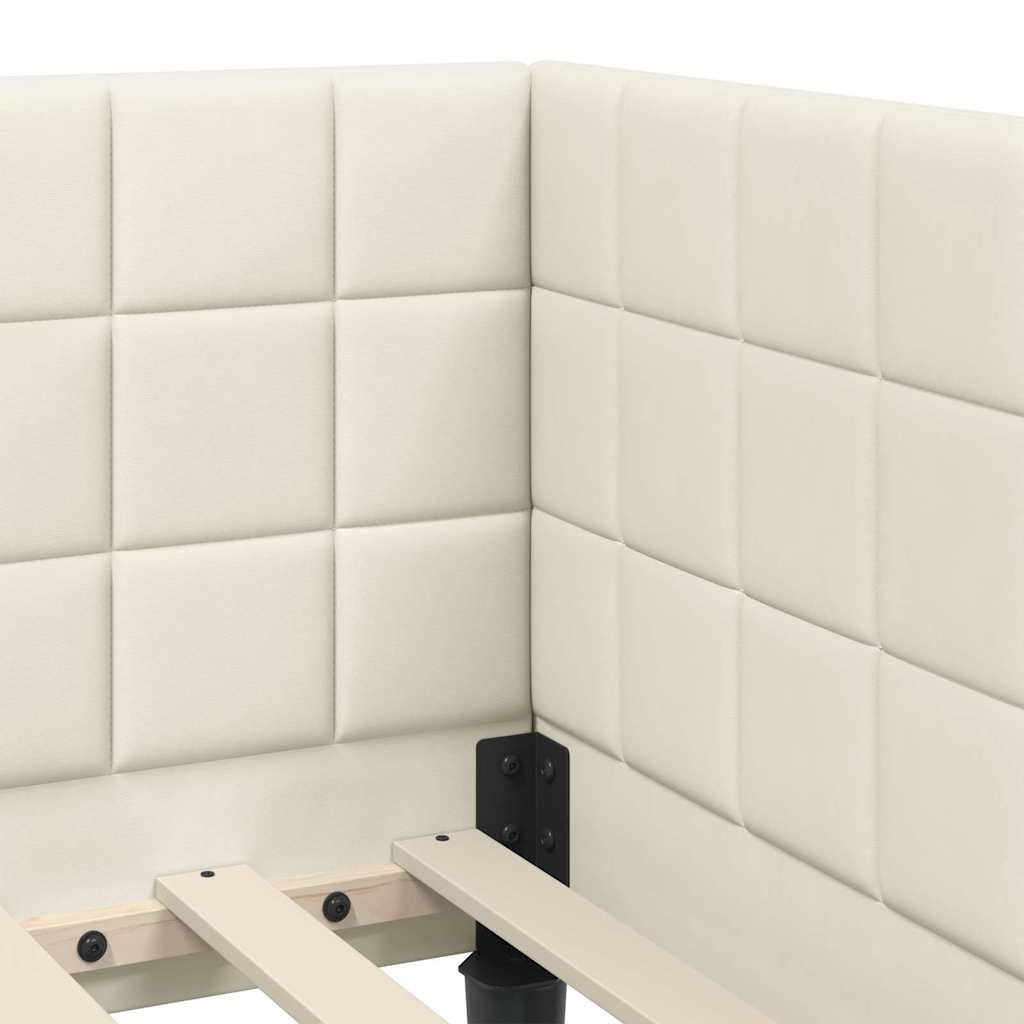 Hoekbedframe met Matras met hoofdeinde 2 pcs Crème Fluweel is nu te koop bij PeponiXL, paradijselijk wonen!
