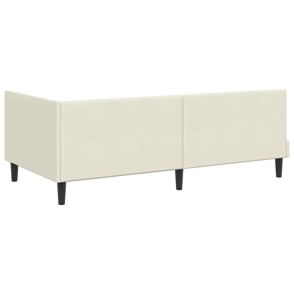 Hoekbedframe met Matras met hoofdeinde 2 pcs Crème Fluweel is nu te koop bij PeponiXL, paradijselijk wonen!