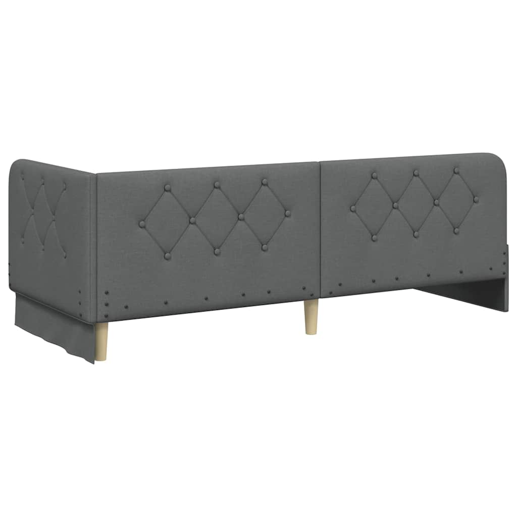 Hoekbedframe Donkergrijs 80 x 200 cm Stof is nu te koop bij PeponiXL, paradijselijk wonen!