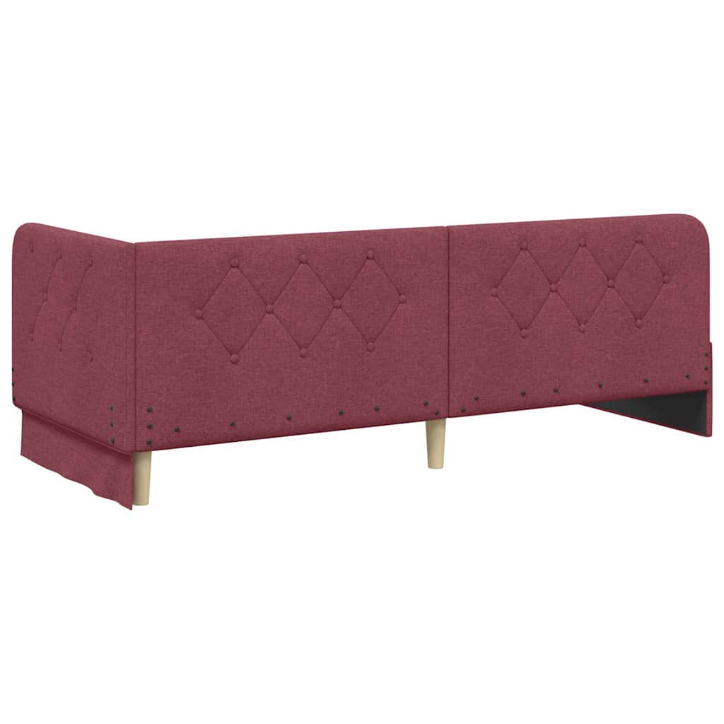 Hoekbedframe Wijnrood 80 x 200 cm Stof is nu te koop bij PeponiXL, paradijselijk wonen!