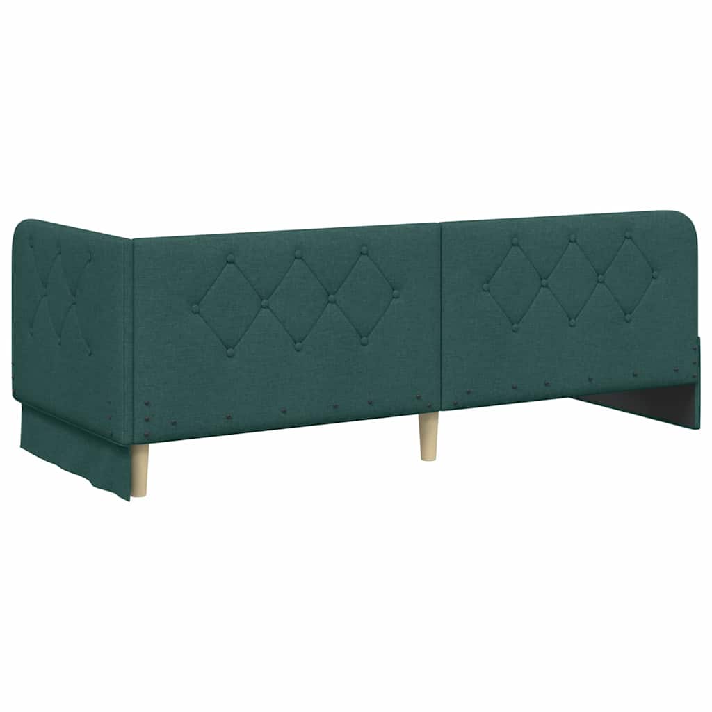 Hoekbedframe Donkergroen 80 x 200 cm Stof is nu te koop bij PeponiXL, paradijselijk wonen!