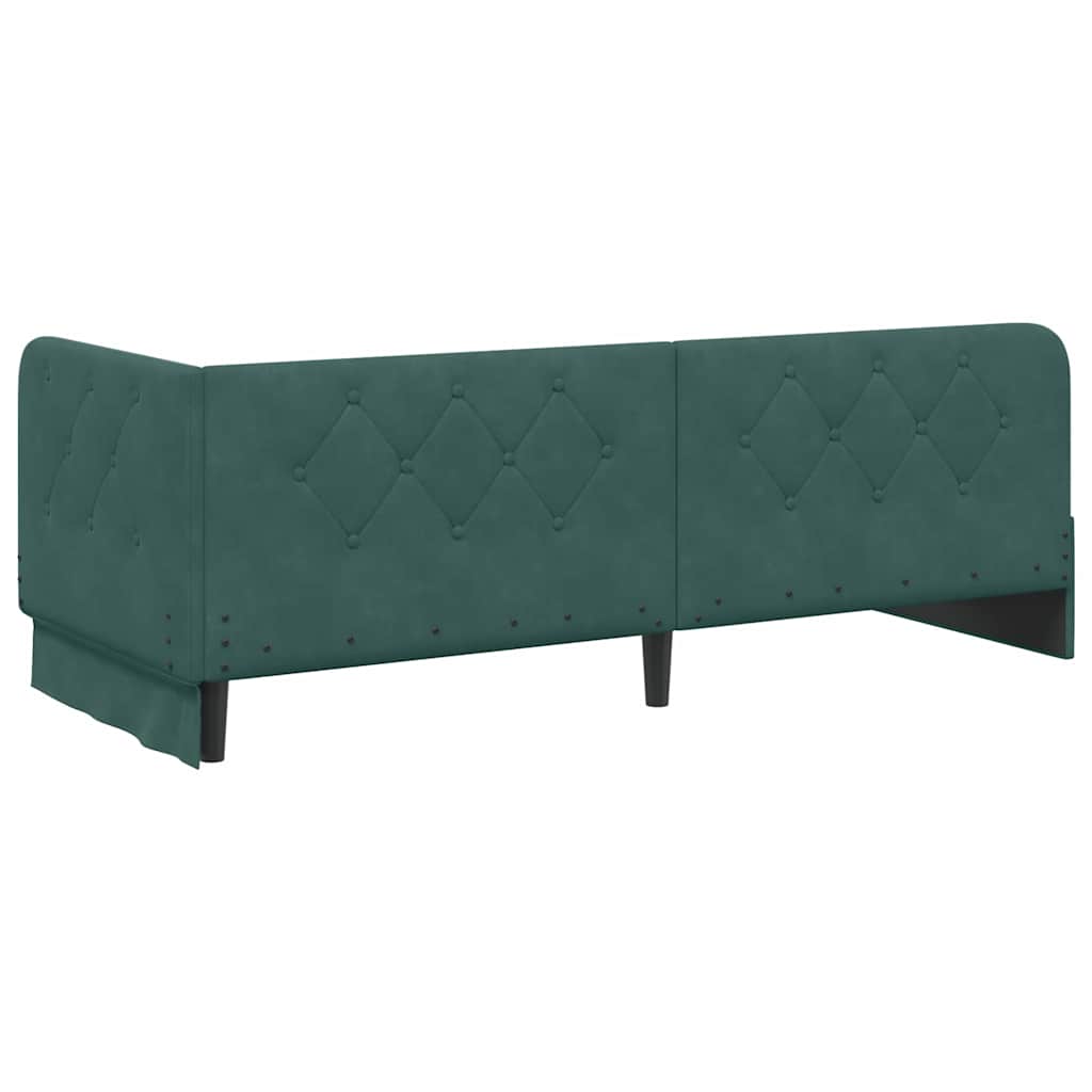 Hoekbedframe Donkergroen 80 x 200 cm Fluweel is nu te koop bij PeponiXL, paradijselijk wonen!