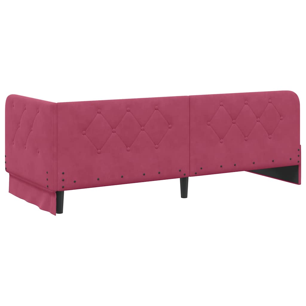 Hoekbedframe Wijnrood 80 x 200 cm Fluweel is nu te koop bij PeponiXL, paradijselijk wonen!