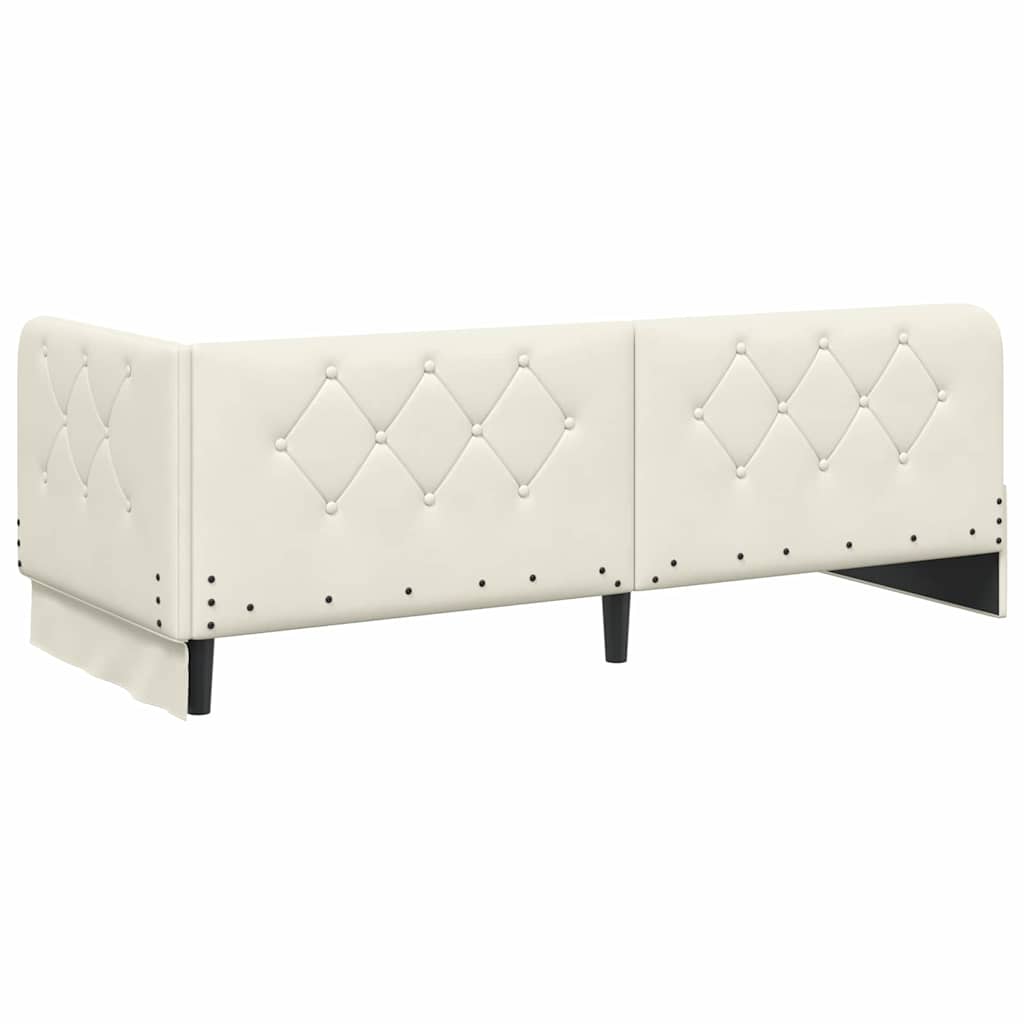 Hoekbedframe Crème 80 x 200 cm Fluweel is nu te koop bij PeponiXL, paradijselijk wonen!