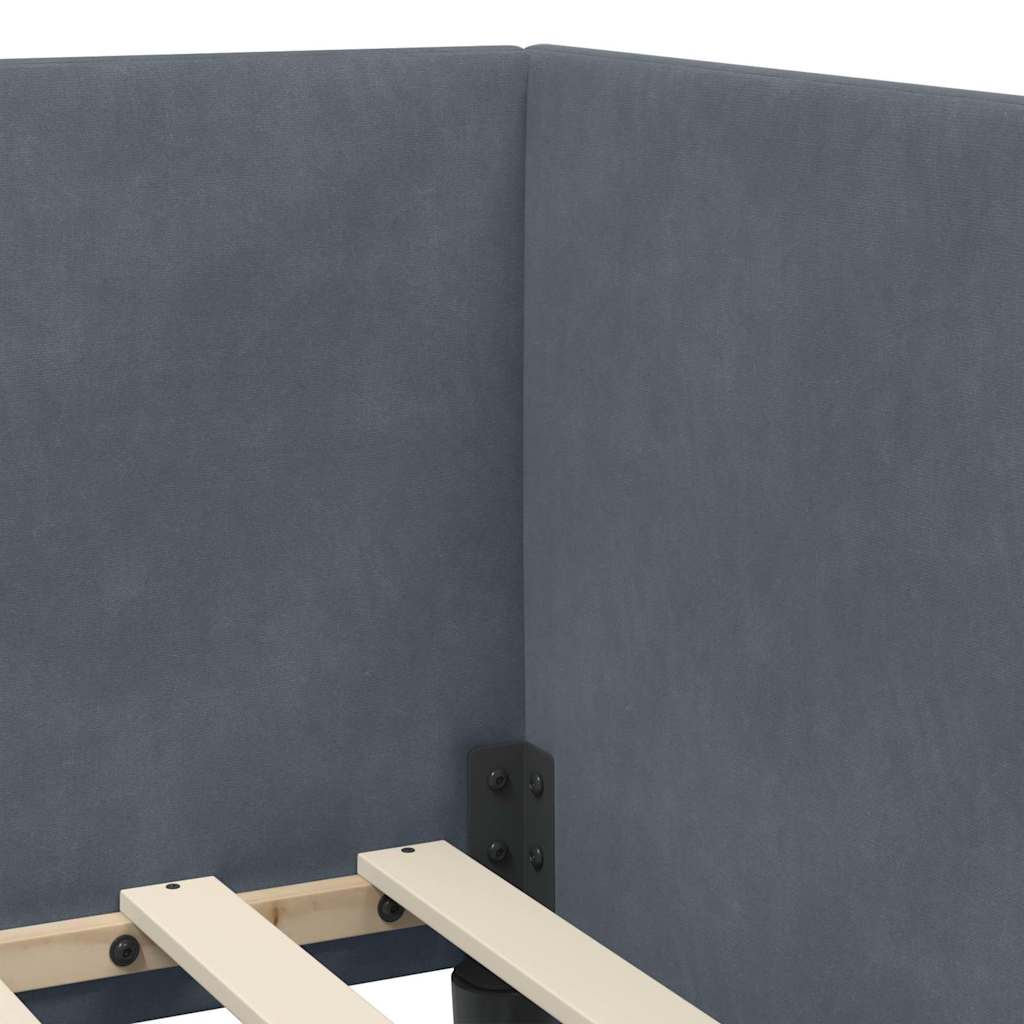 Hoekbedframe met Matras met hoofdeinde 2 pcs Grijs Fluweel is nu te koop bij PeponiXL, paradijselijk wonen!