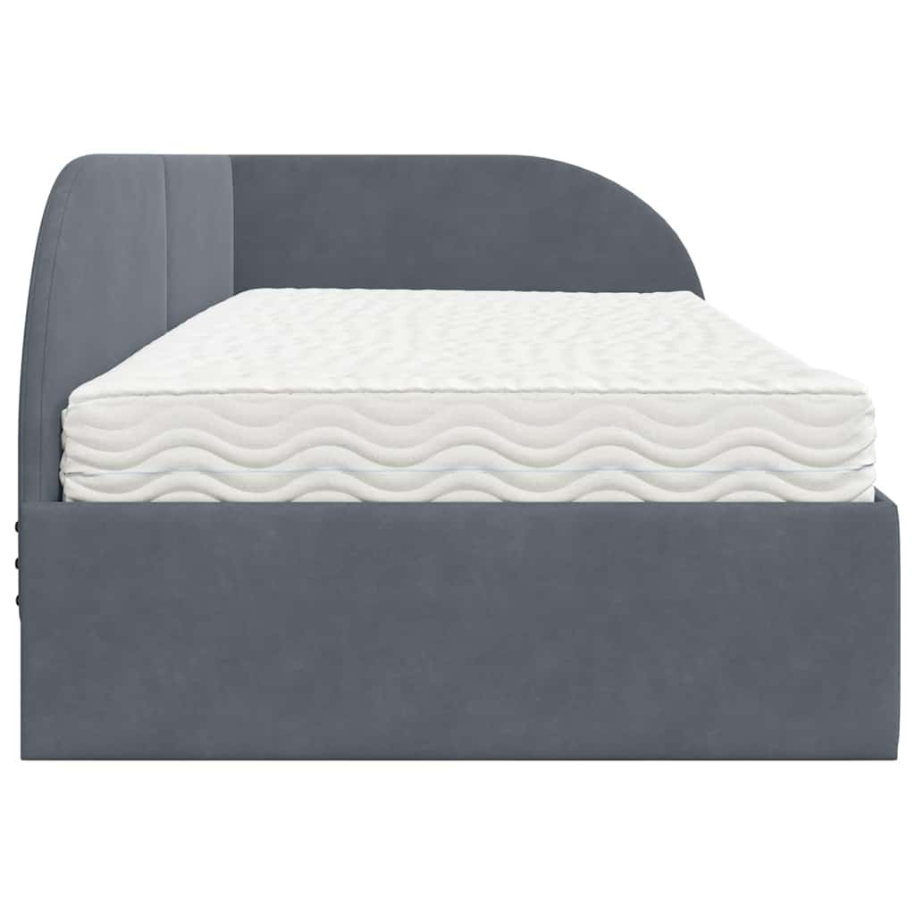 Hoekbedframe met Matras met hoofdeinde 2 pcs Grijs Fluweel is nu te koop bij PeponiXL, paradijselijk wonen!