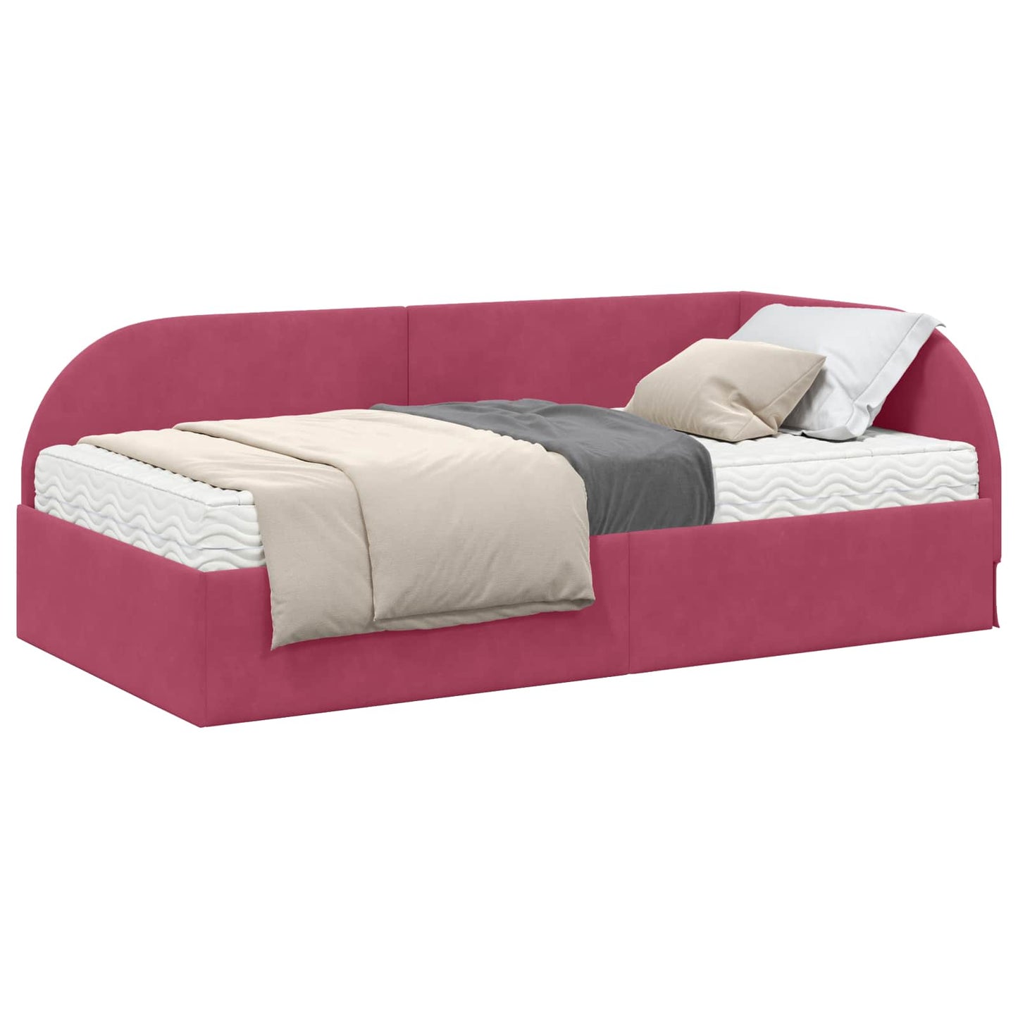 Hoekbedframe met Matras met hoofdeinde 2 pcs Groen Fluweel is nu te koop bij PeponiXL, paradijselijk wonen!