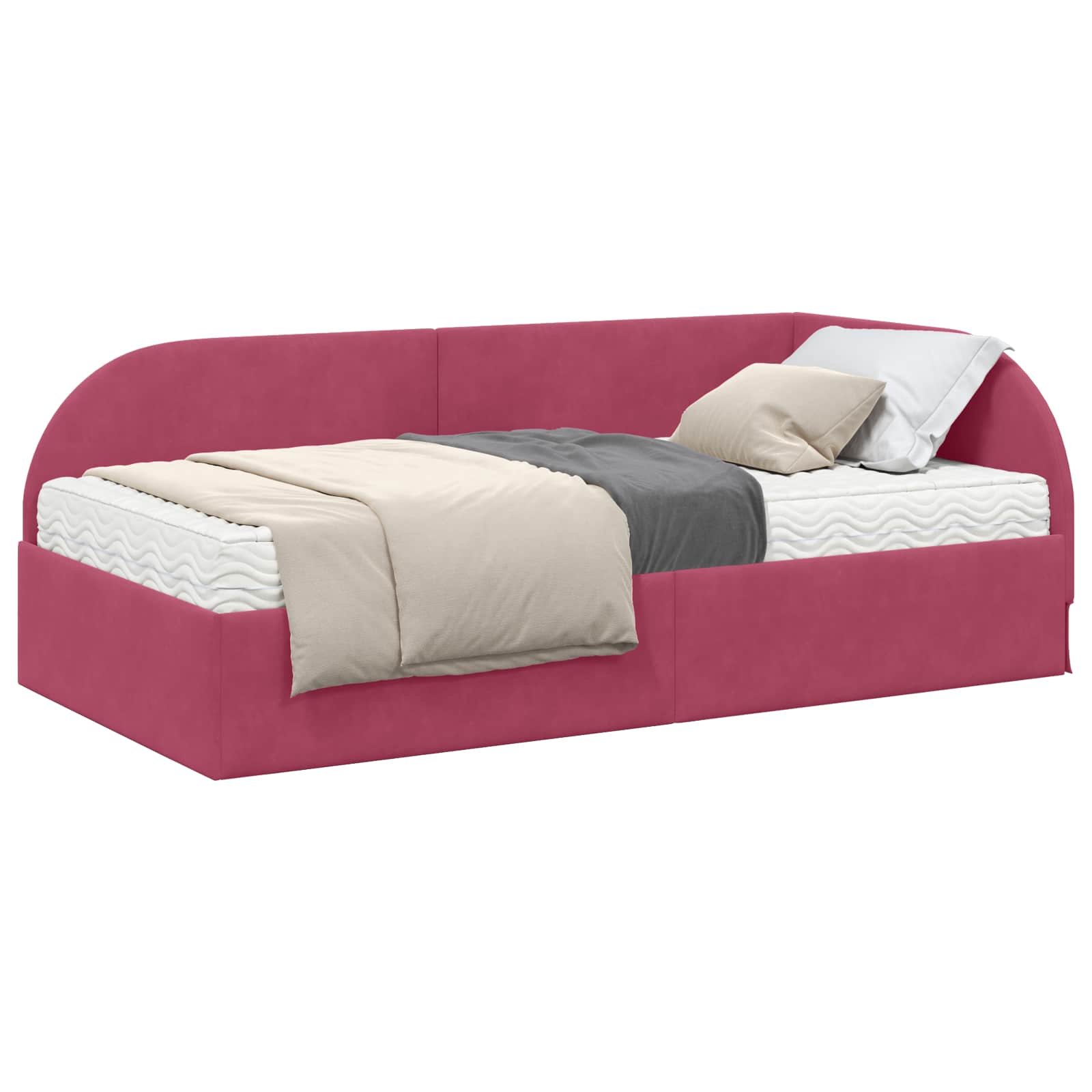 Hoekbedframe met Matras met hoofdeinde 2 pcs Groen Fluweel is nu te koop bij PeponiXL, paradijselijk wonen!