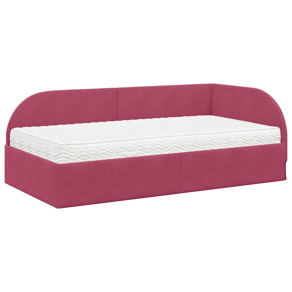 Hoekbedframe met Matras met hoofdeinde 2 pcs Groen Fluweel is nu te koop bij PeponiXL, paradijselijk wonen!