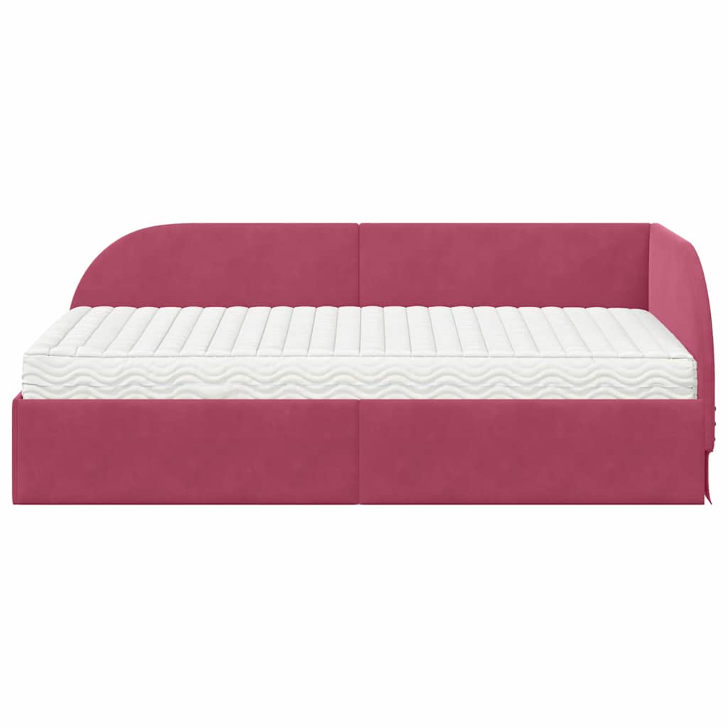 Hoekbedframe met Matras met hoofdeinde 2 pcs Groen Fluweel is nu te koop bij PeponiXL, paradijselijk wonen!