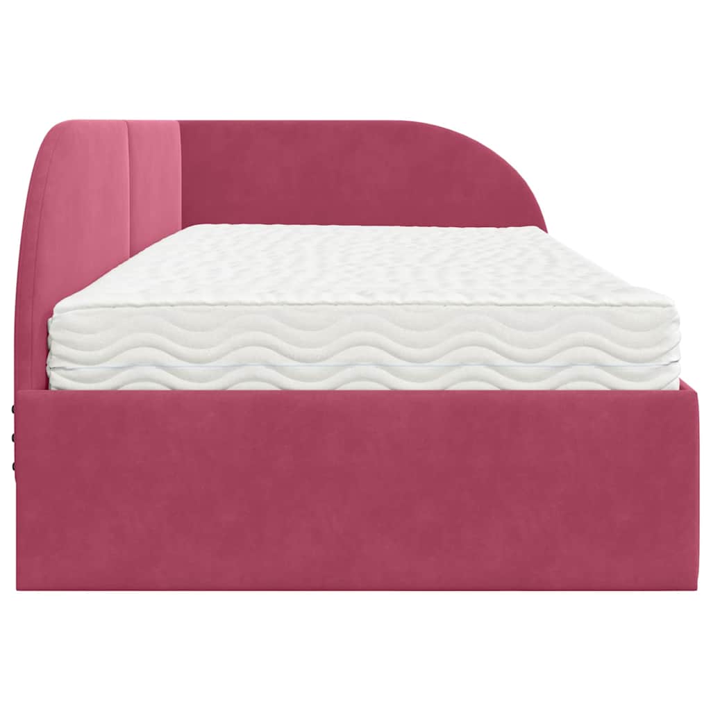 Hoekbedframe met Matras met hoofdeinde 2 pcs Groen Fluweel is nu te koop bij PeponiXL, paradijselijk wonen!