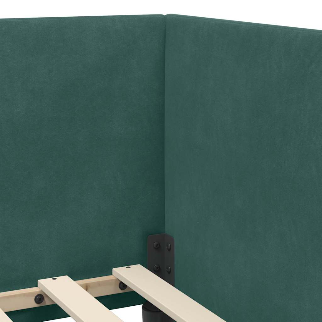 Hoekbedframe met Matras met hoofdeinde 2 pcs Groen Fluweel is nu te koop bij PeponiXL, paradijselijk wonen!
