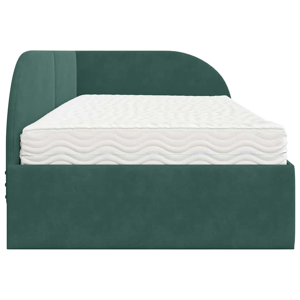 Hoekbedframe met Matras met hoofdeinde 2 pcs Groen Fluweel is nu te koop bij PeponiXL, paradijselijk wonen!
