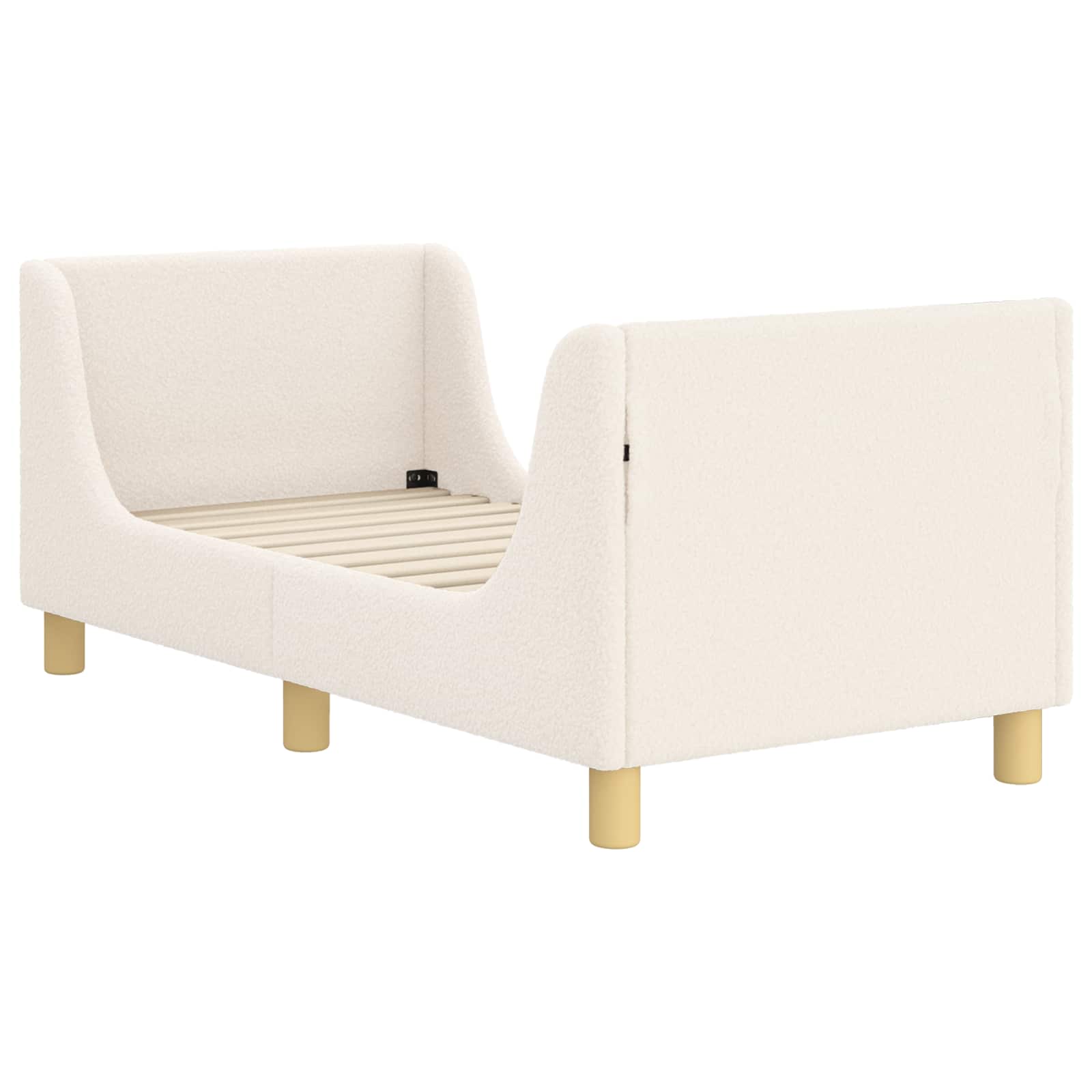 Peuterbedframe met hoofdbord Crèmekleurig 70 x 140 cm Bouclé is nu te koop bij PeponiXL, paradijselijk wonen!