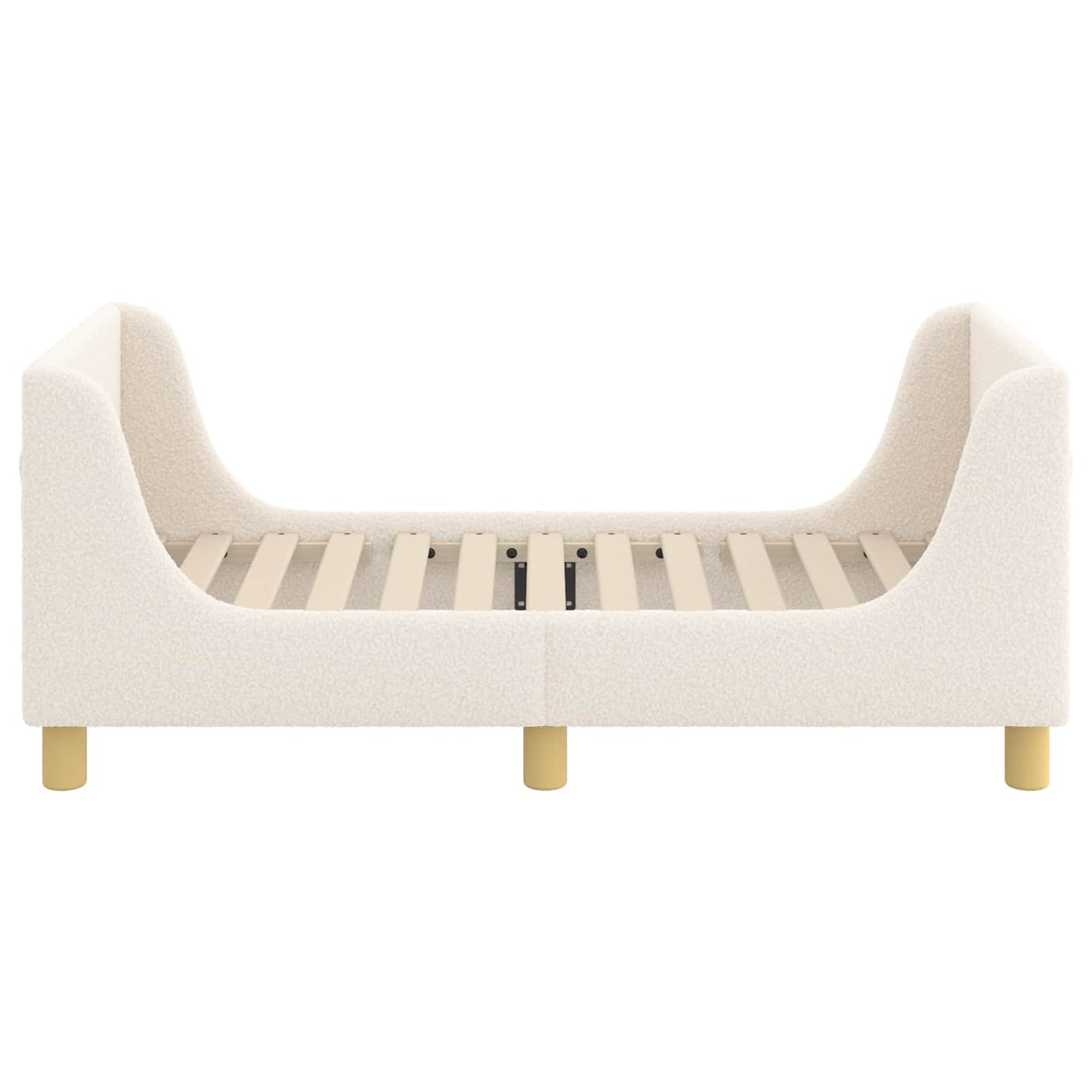 Peuterbedframe met hoofdbord Crèmekleurig 70 x 140 cm Bouclé is nu te koop bij PeponiXL, paradijselijk wonen!