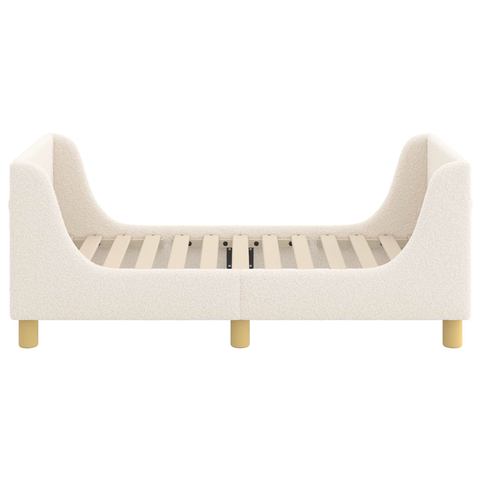 Peuterbedframe met hoofdbord Crèmekleurig 70 x 140 cm Bouclé is nu te koop bij PeponiXL, paradijselijk wonen!