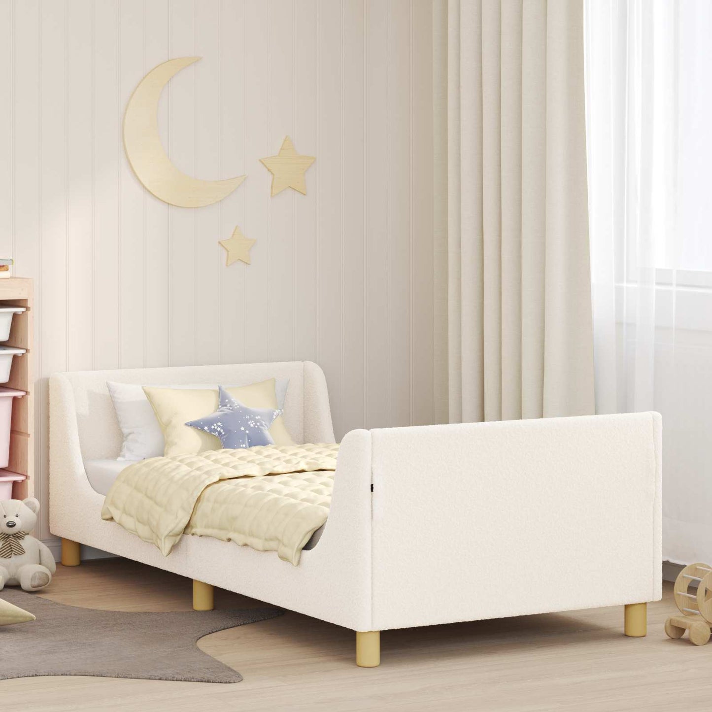 Bedframe voor kinderen met hoofdbord Crème 80 x 200 cm is nu te koop bij PeponiXL, paradijselijk wonen!