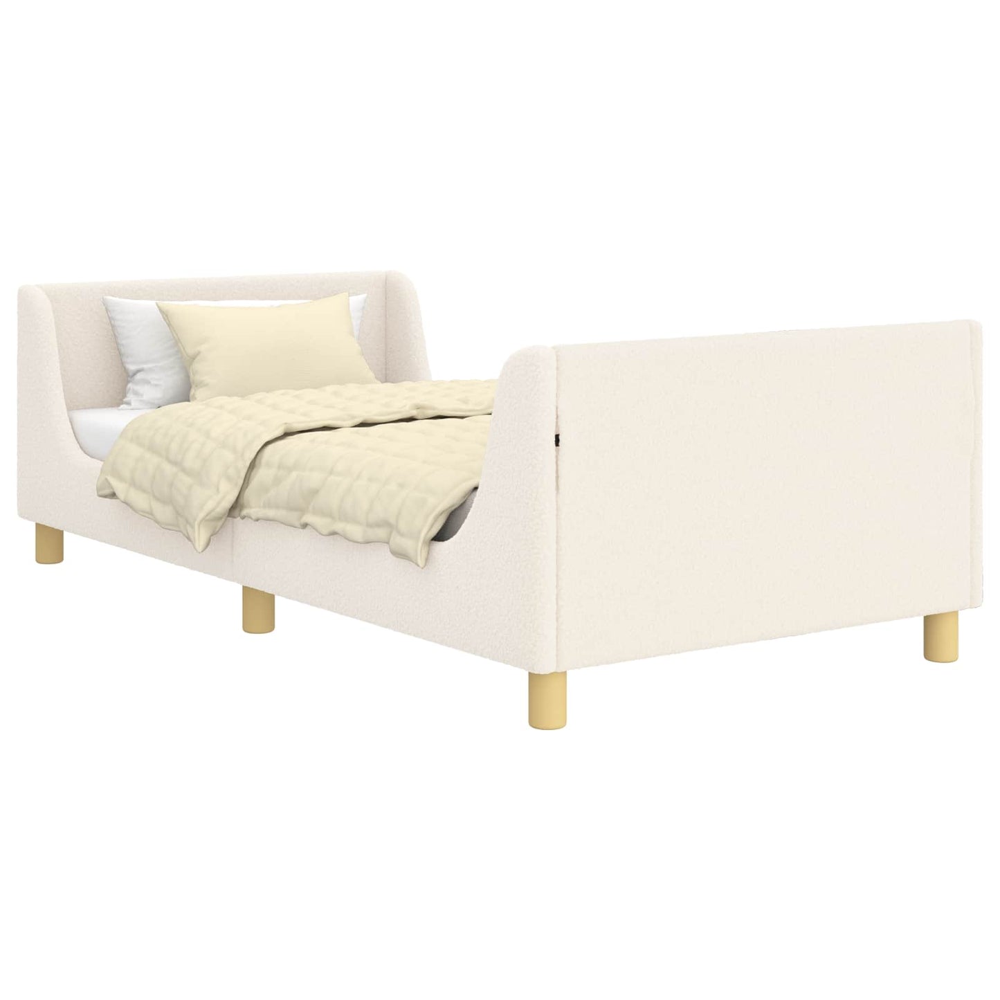 Bedframe voor kinderen met hoofdbord Crème 90 x 190 cm is nu te koop bij PeponiXL, paradijselijk wonen!