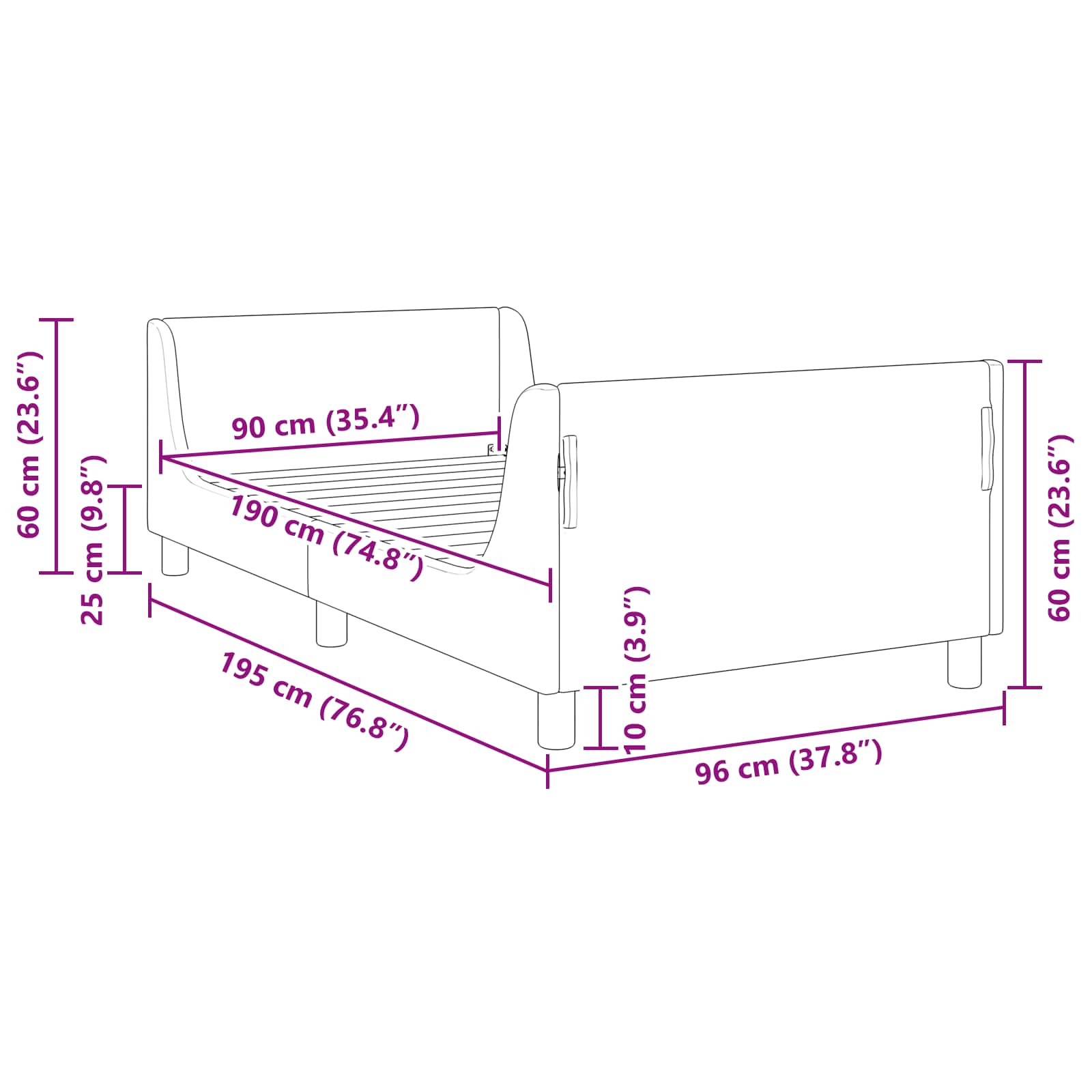 Bedframe voor kinderen met hoofdbord Crème 90 x 190 cm is nu te koop bij PeponiXL, paradijselijk wonen!
