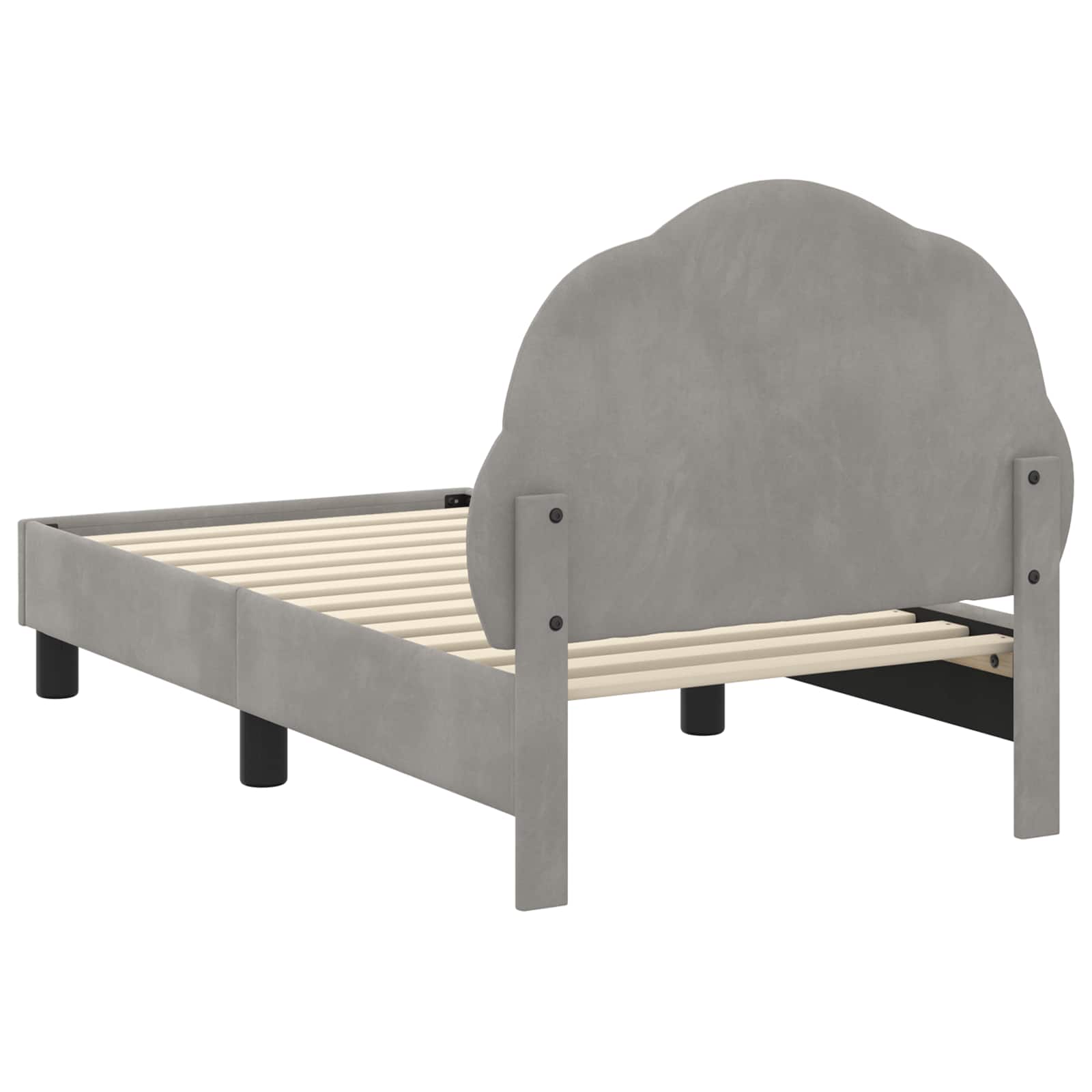 Peuterbedframe met hoofdbord Lichtgrijs 70 x 140 cm Fluweel is nu te koop bij PeponiXL, paradijselijk wonen!