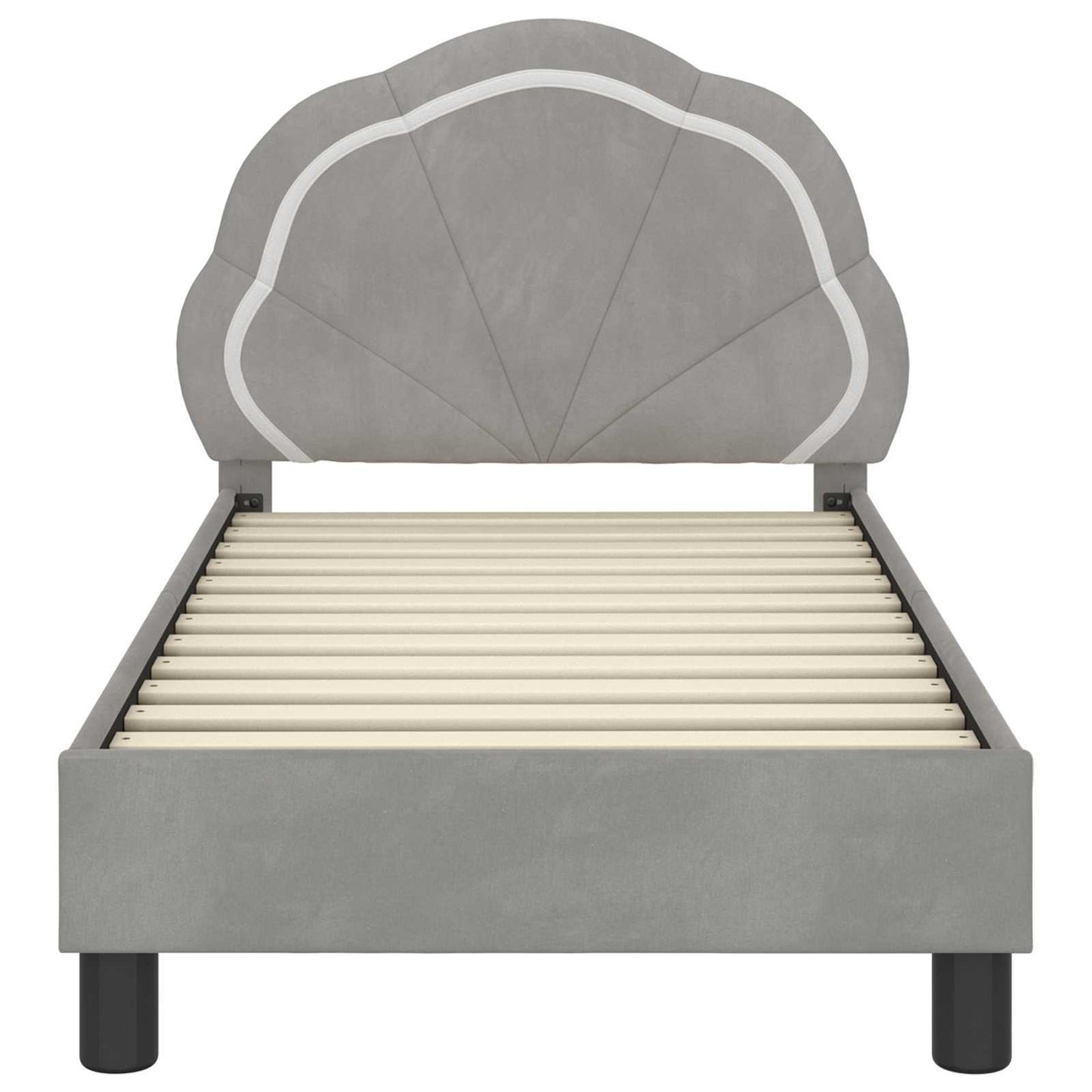 Peuterbedframe met hoofdbord Lichtgrijs 70 x 140 cm Fluweel is nu te koop bij PeponiXL, paradijselijk wonen!