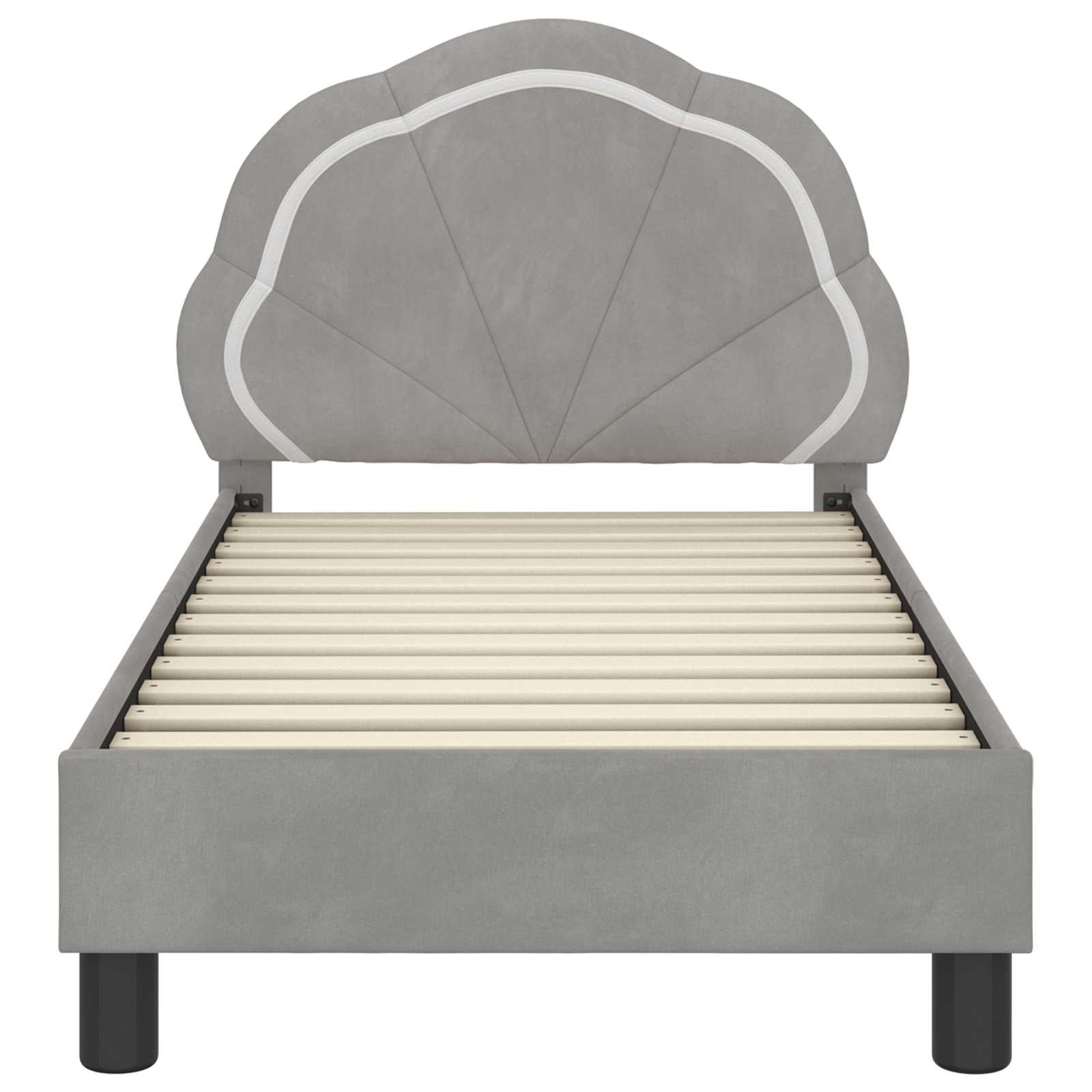 Peuterbedframe met hoofdbord Lichtgrijs 70 x 140 cm Fluweel is nu te koop bij PeponiXL, paradijselijk wonen!
